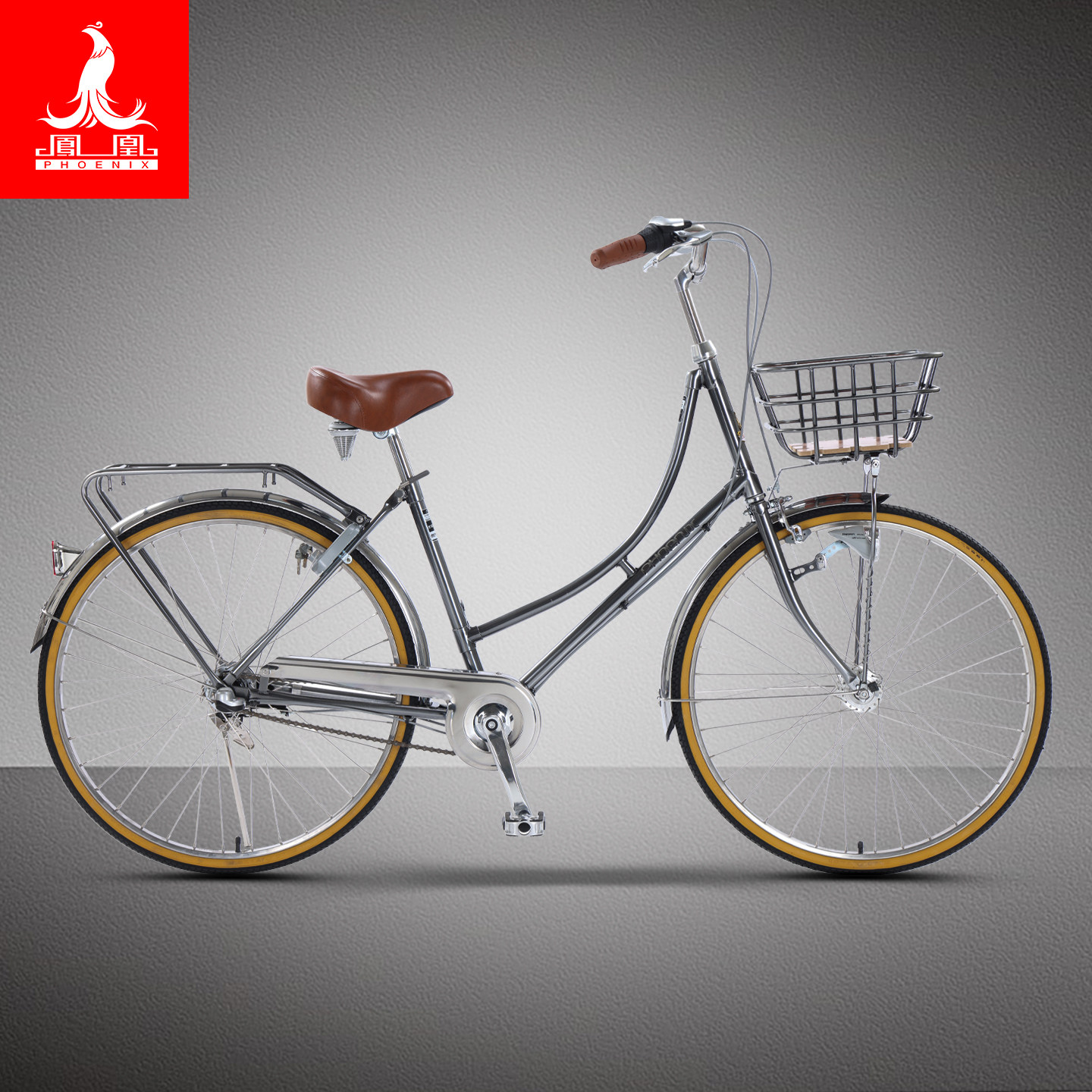 凤凰女式通勤自行车禧玛诺内三速男女款成人26寸轻便日式复古单车