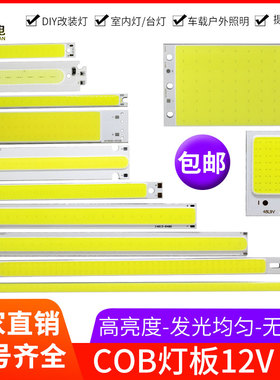 12V长条cob灯板长方形led改造光源面光灯6V照明细长条灯补光灯板
