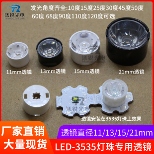 21mm光面10度30度珠面雾面射灯透镜 LED聚光透镜11 3535XPE