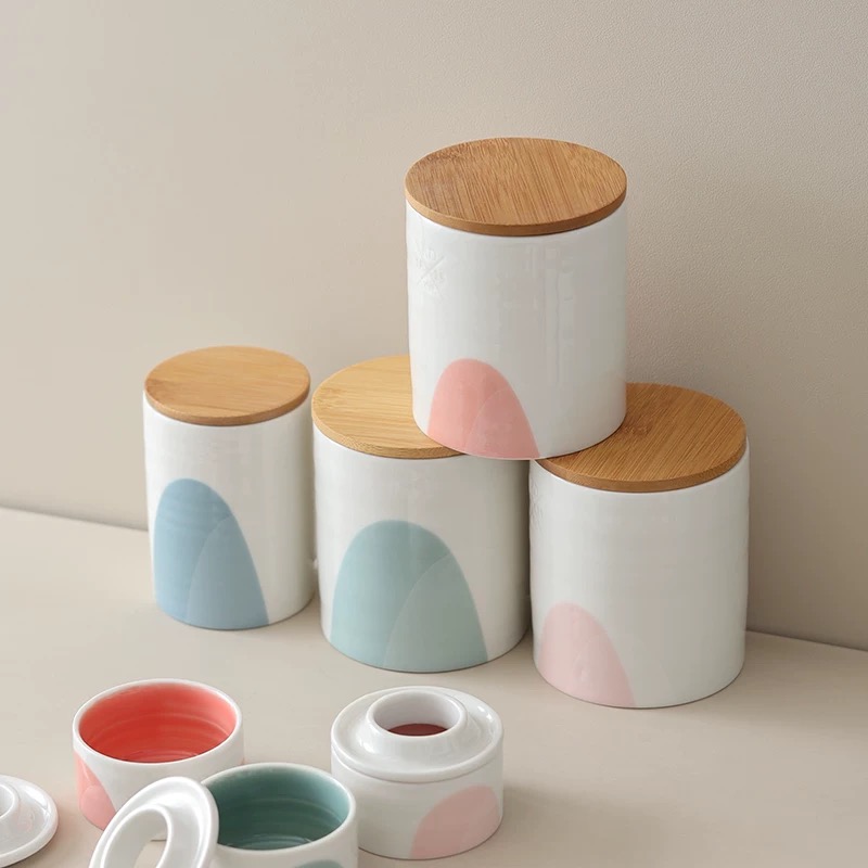 日式陶瓷茶叶密封罐咖啡豆家用高颜值保存罐厨房收纳罐储物罐套装