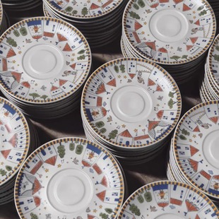 手作哑光陶瓷景德镇作家高颜值手绘拼画咖啡杯餐碟甜品盘可爱飞鸟