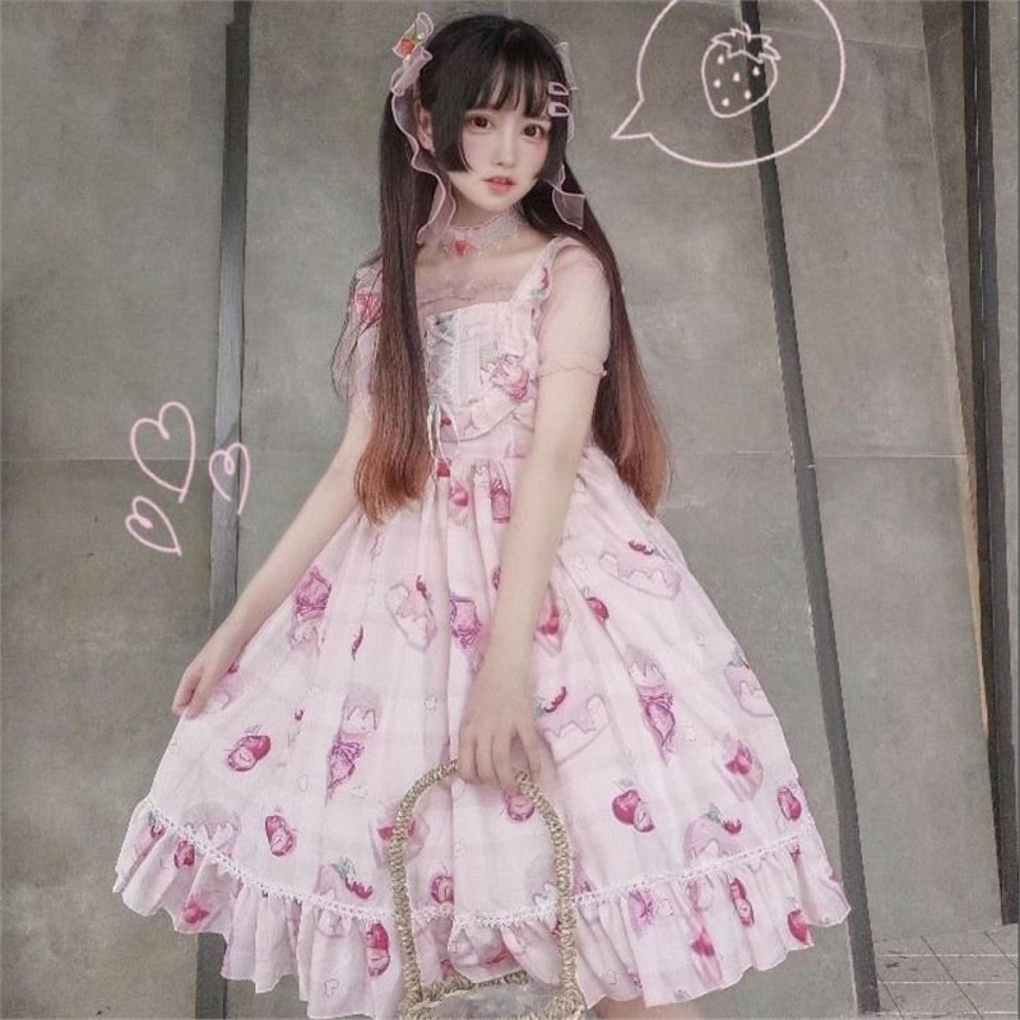 秋季日系樱桃软妹JSK洛丽塔裙