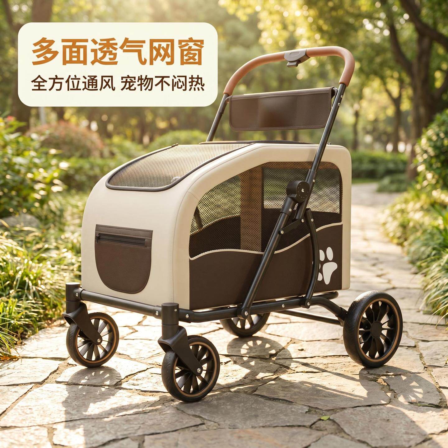 新款可折叠宠物推车猫咪狗狗手推分离宠物狗航空箱遛外出轻便遛狗