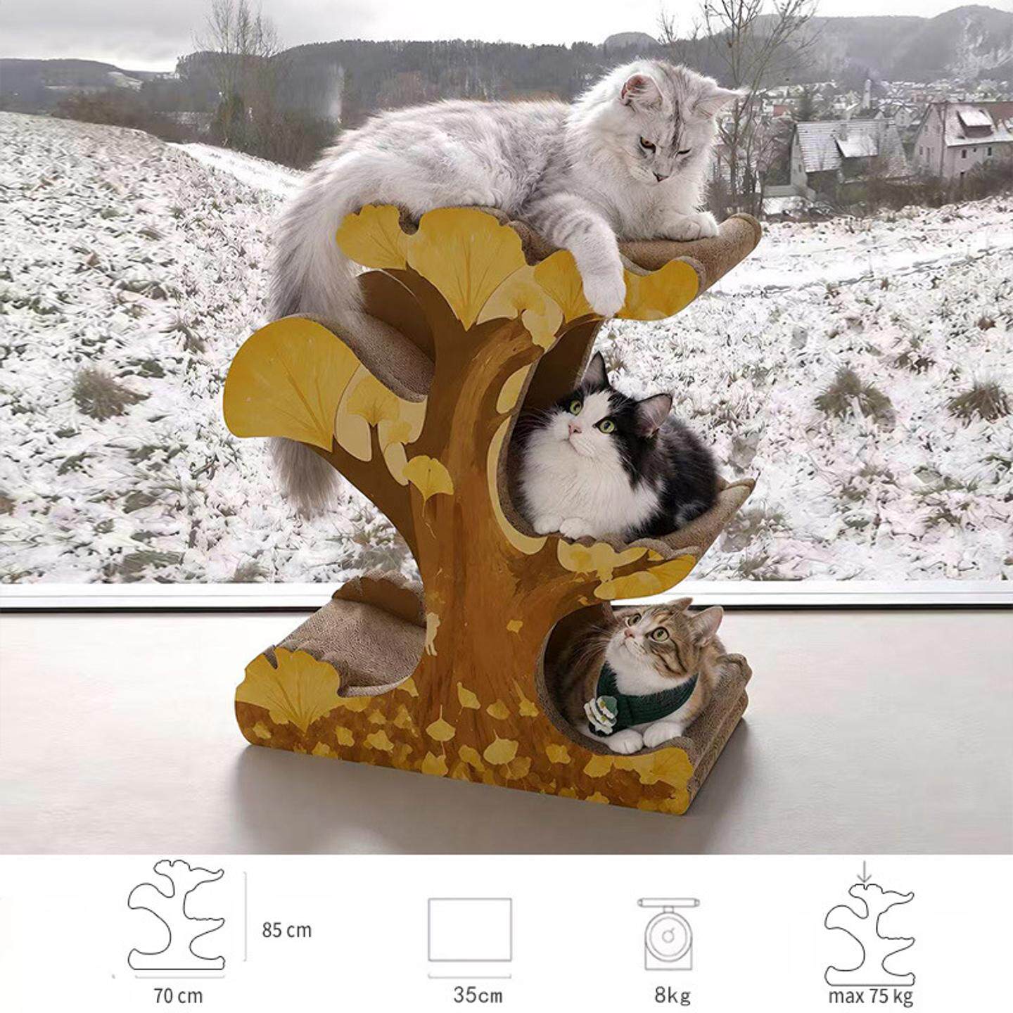 银杏树猫抓板猫爬架猫窝加厚BB瓦楞纸多猫家庭缅因可用工厂现货