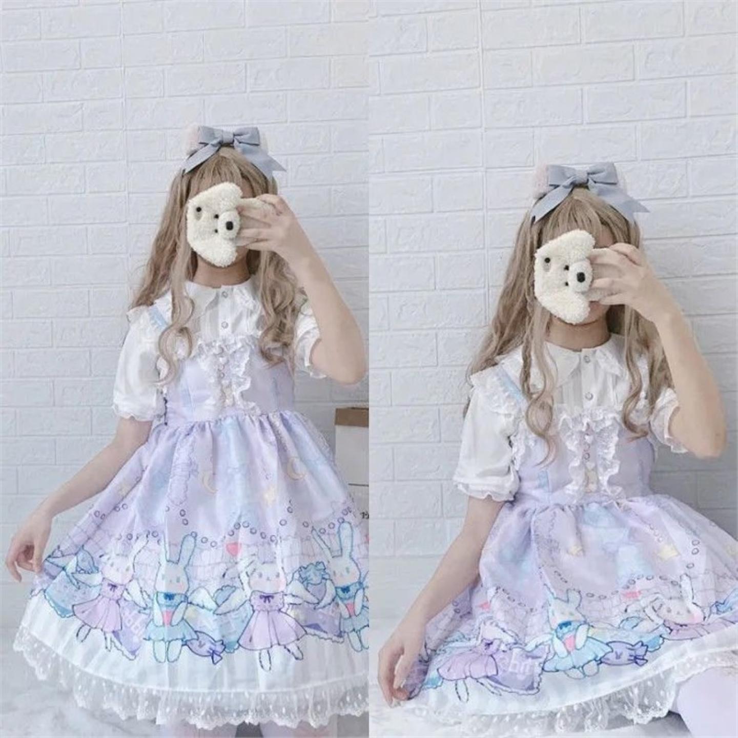春季软妹洛丽塔天使兔吊带JSK图片