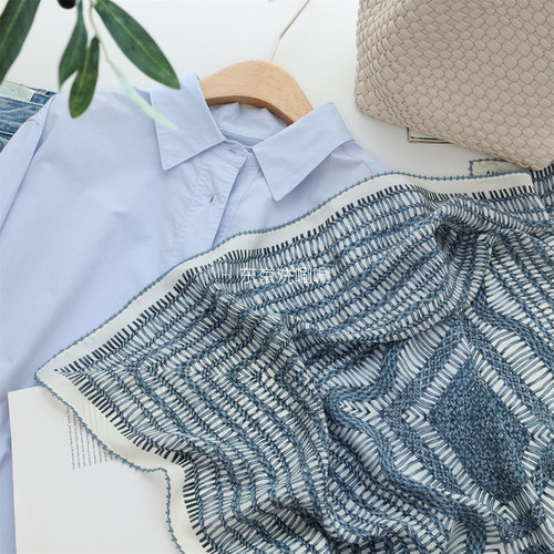 100%SILK~高端双绉真丝，复古优雅 精致立体勾边！百搭丝巾方巾