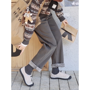 低调美学 牛仔哈伦裤 苔原灰绿 休闲老爹裤 单条过冬 拒绝臃肿