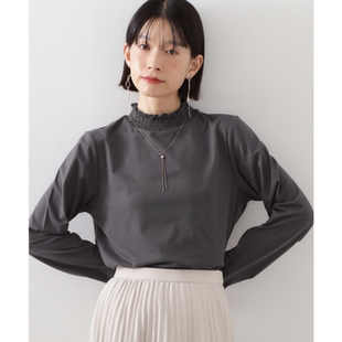 叠穿显气质半高领T恤 冬季 日D纯元 柔美花边褶皱设计感打底衫