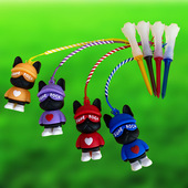 高尔夫可爱蒙面狗球tee户外打球防丢失橡胶吊坠球钉下场球托支架