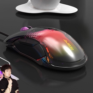 神超godlike黑爵AJ358电竞游戏专用鼠标有线 电脑办公新水晶多彩