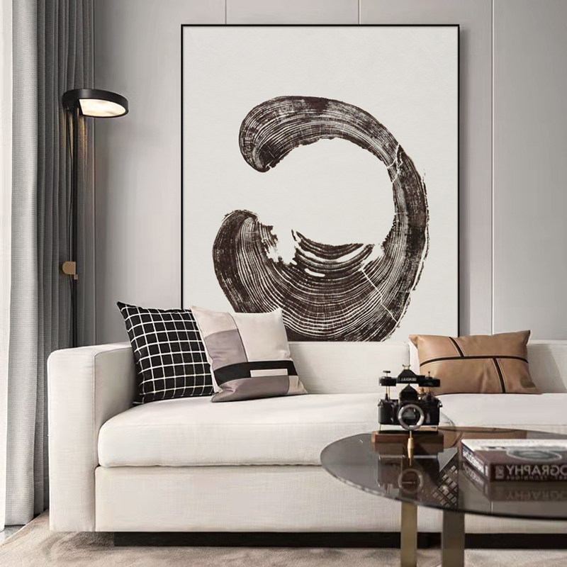 挥毫洒脱 淡中求霸水墨禅意境抽象侘寂风 客厅沙发背景墙装饰挂画