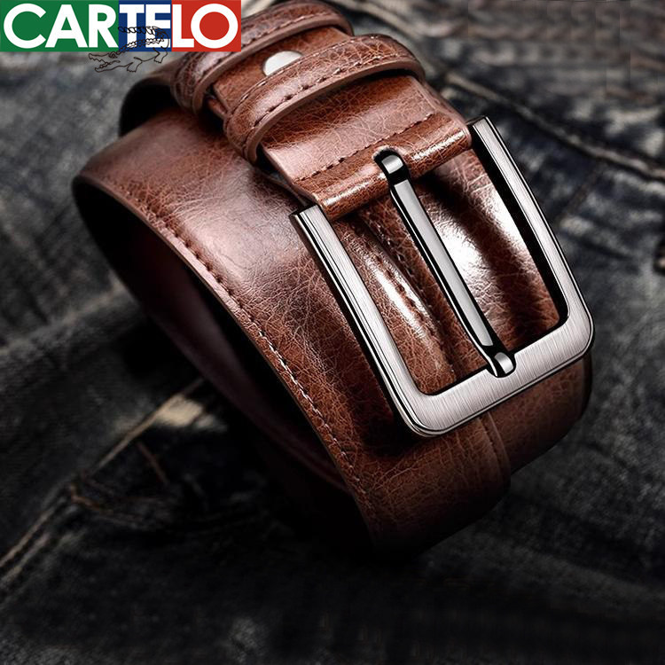 cartelo皮带裤带针扣复古男青年休闲牛仔裤腰带青年耐磨