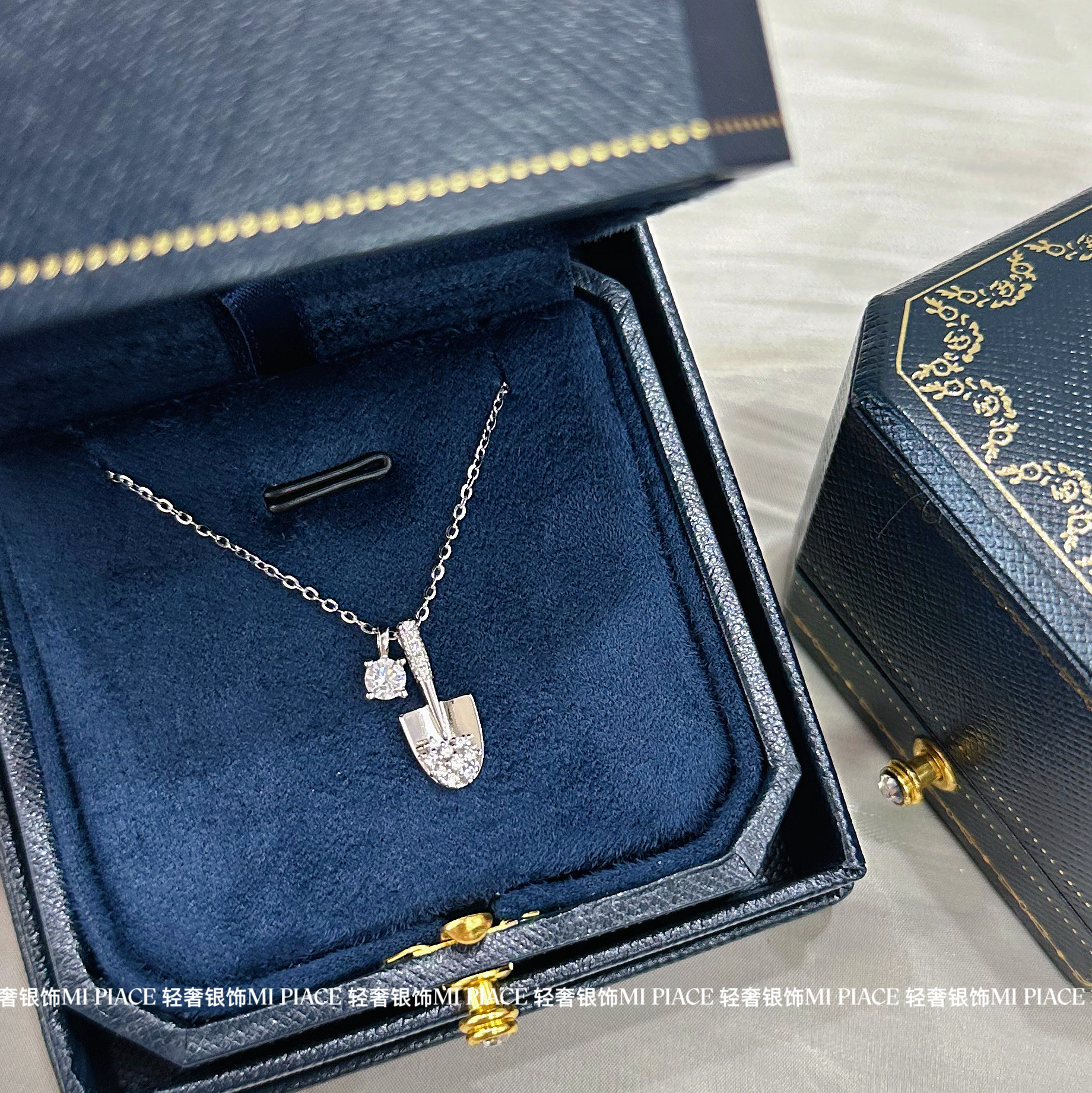 s999纯银暴富银铲铲项链女轻奢小众设计感锁骨链送闺蜜生日礼物