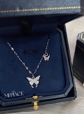 蝴蝶项链999足银情人节礼物