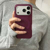 ANNACASE Premium Premium Plum Sauce purple skin-like magnetic phone case, suitable for iphone17promax, iPhone 17 New Model 15pro Full Package, 16Promax Drop Protection case, 14 women thumbnail 2