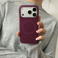 ANNACASE Premium Premium Plum Sauce purple skin-like magnetic phone case, suitable for iphone17promax, iPhone 17 New Model 15pro Full Package, 16Promax Drop Protection case, 14 women thumbnail 3