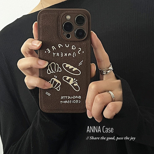 苹果16promax硅胶小众线条牛角包