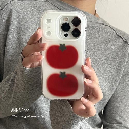 小众两个西红柿晕染插画手机壳