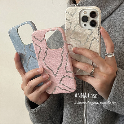 苹果15promax皮质小众烫金蛇皮纹