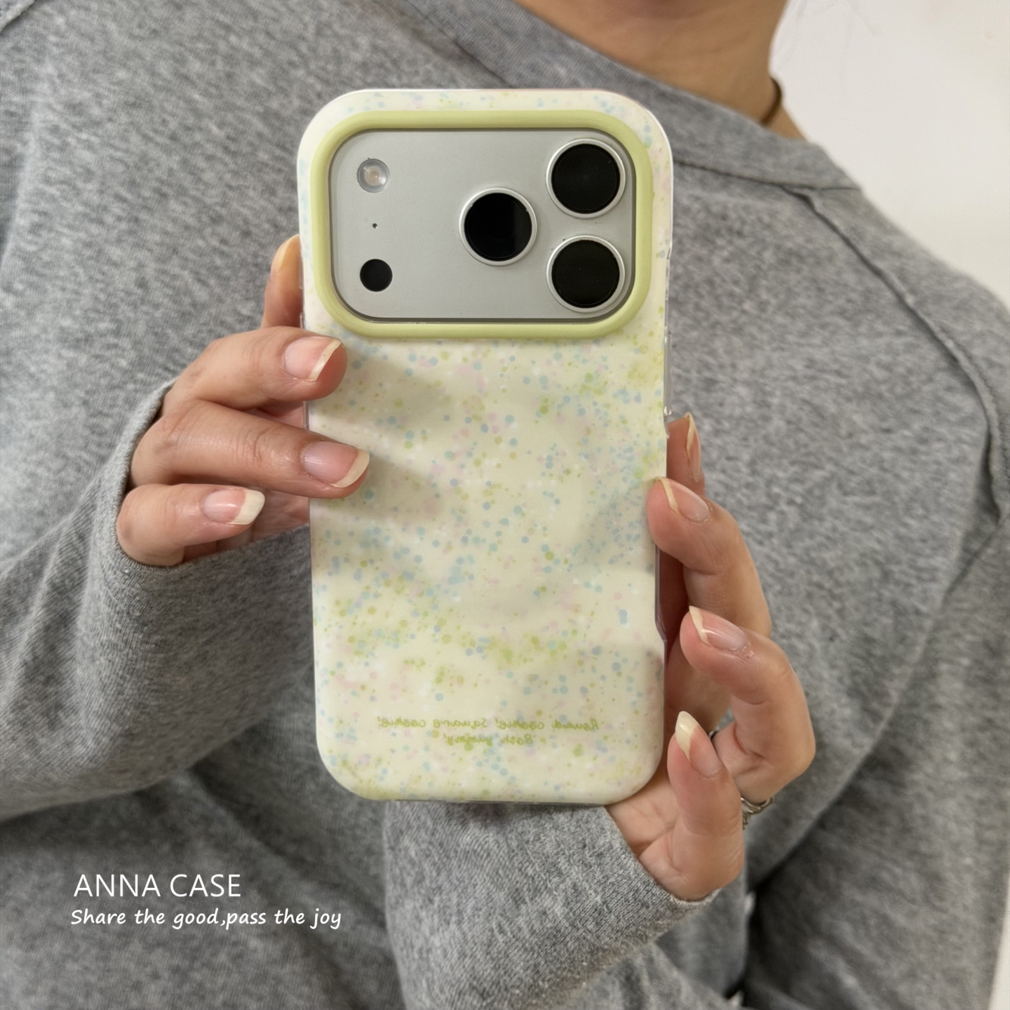 ANNACASEins春日清新奶绿泼墨磁吸17手机壳适用iphone17promax苹果14新款15pro全包16ProMax防摔保护套17pro