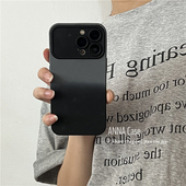ANNACASE简约渐变黑灰色大视窗适用苹果17promax手机壳iphone17磨砂15pro新款 14全包软壳16promax防摔保护套
