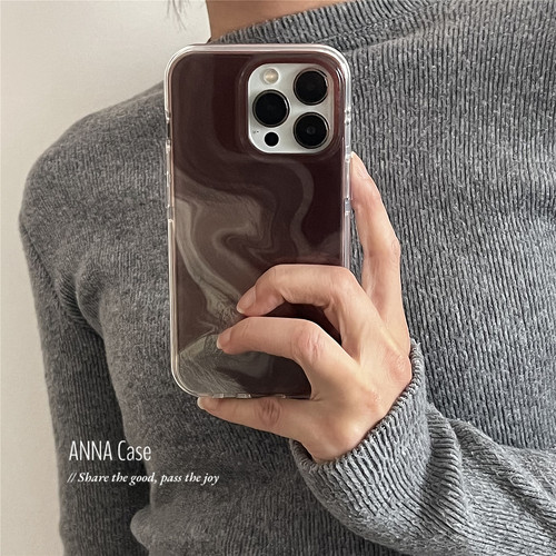 夏日晕染冷萃冰咖色锡纸纹手机壳