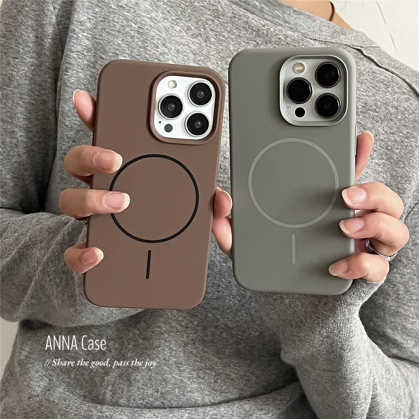 秋冬高级简约灰绿咖色17手机壳