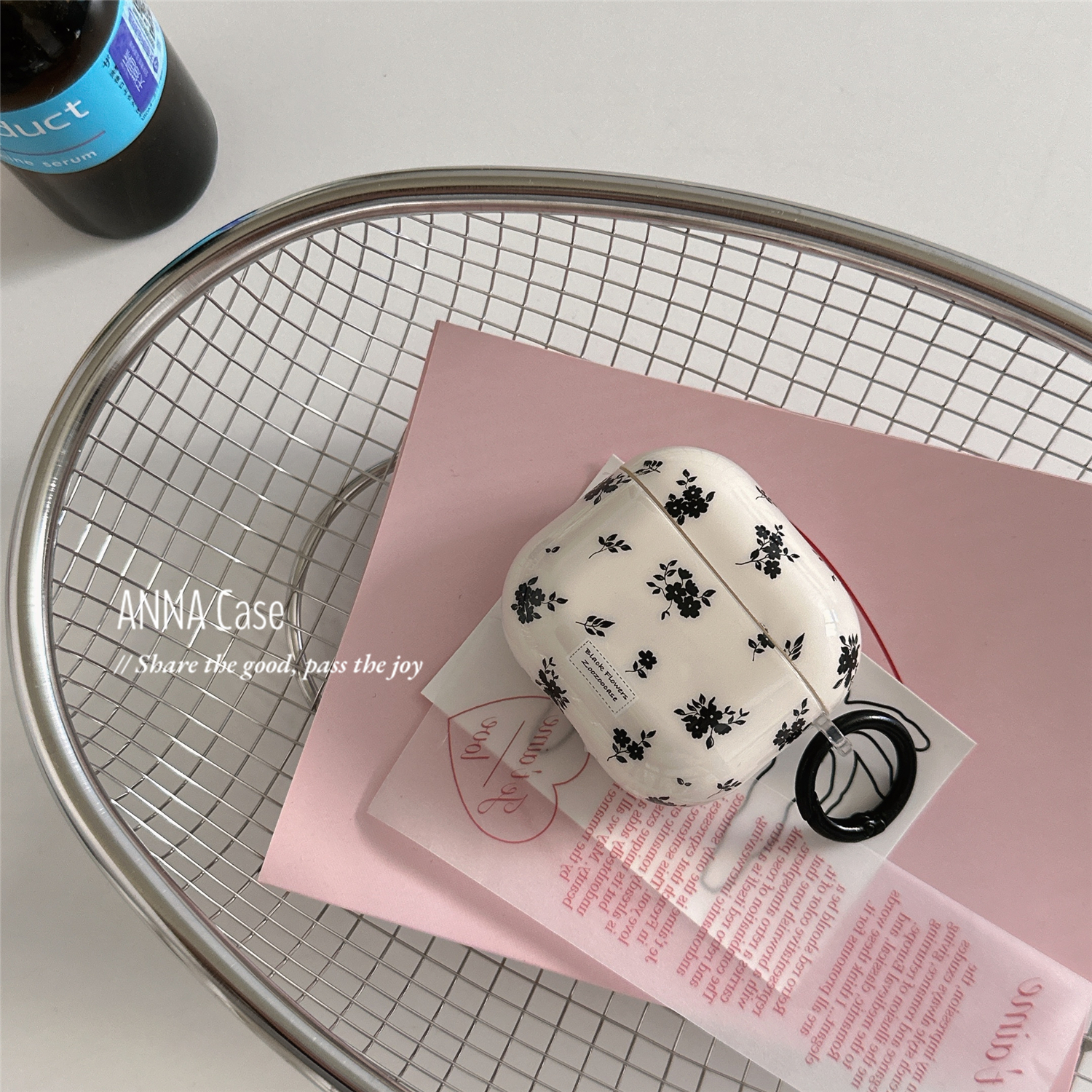 适用于airpodspro2保护套airpods3保护壳米白黑色小碎花aipods4苹果蓝牙耳机套airpods硅胶少女软壳Pro二代三