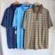 速干短袖 条纹大码 POLO衫 外贸男士 夏季 薄款 宽松休闲半袖 T恤
