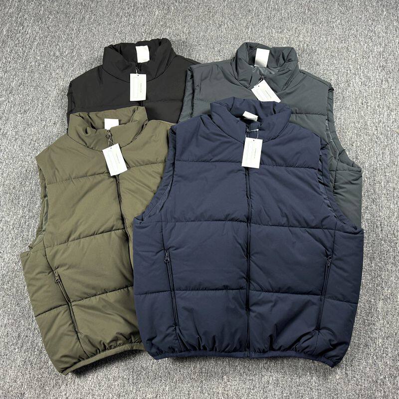外贸男士棉马甲 冬季夹棉保暖立领简约轻薄休闲无袖棉坎肩马夹