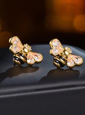 小蜜蜂中古vintage耳环项链套装