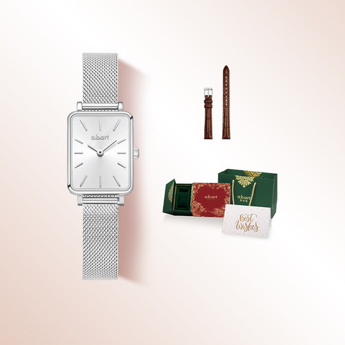 瑞士abart简约银月方糖手表礼物