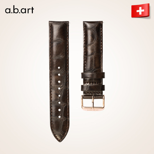 a.b.art爱彼雅18mm 男表女表情侣表带替换abart 20mm牛皮时尚