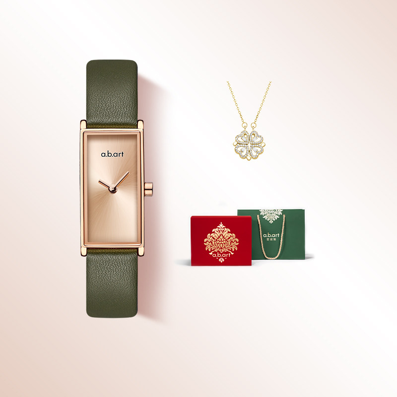 瑞士abart 复古方糖小绿表女士小表盘手表女时尚高级轻奢生日礼物