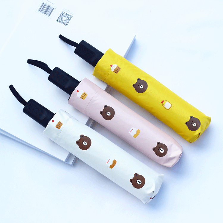 韩国小清新晴雨伞创意布朗熊动漫三折伞太阳伞女士防晒折叠遮阳伞|ruв категории начало ежедневно, зонтик/дождь/дождь/водостойкость, зонтик - от Buy2taobao.com для оказания профессиональной услуги покупки агента Taobao