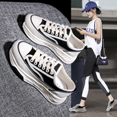 帆布鞋 女款 女鞋 透气新款 爆款 小白板鞋 2025年春款 百搭休闲厚底薄款