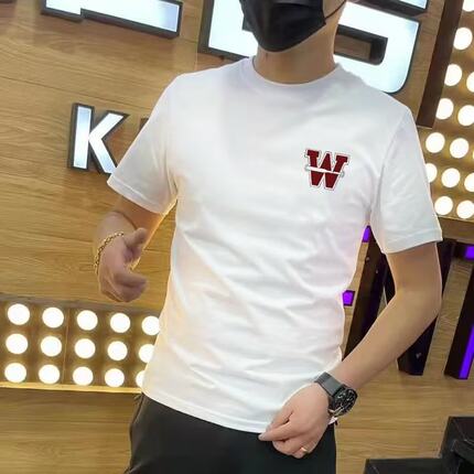 修身夏季城市风貌T恤新款潮流短袖日常印花男时尚潮牌圆领青春流