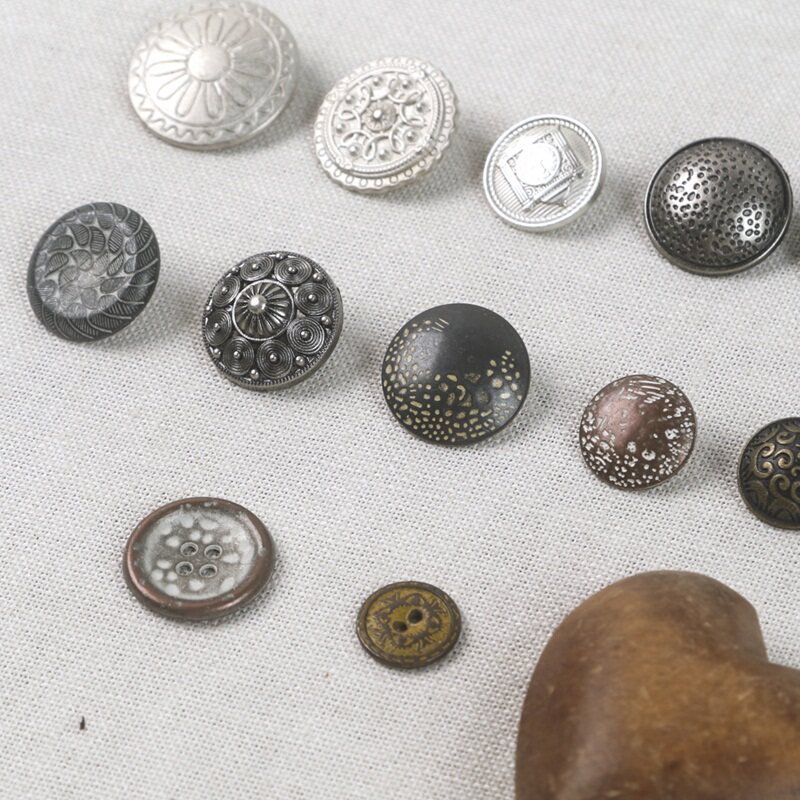 금속 단추 복고풍 시리즈 스웨터 재킷 코트 단추 고민 데님 의류 액세서리 소재