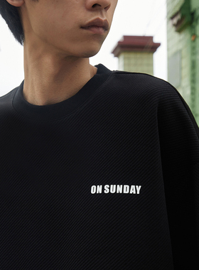 THOS 22SS 夏季肌理感斜纹周日主题撞色印花tee国潮舒适简约T恤男