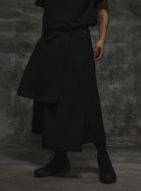 THOS 24SS 可拆卸多裁片暗黑风武士裤解构造型感小众廓形情侣裙裤