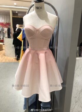 【泰国代购】Poem专柜正品 高腰粉白渐变色 少女梦幻 半身裙