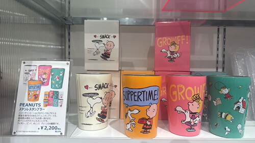 国内现货日本采购 snoopy史努比无盖两用不锈钢印花水杯450ml