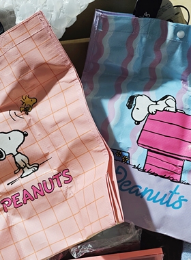 国内现货日本采购PEANUTS史努比新款编制手提袋 防水袋 背带包