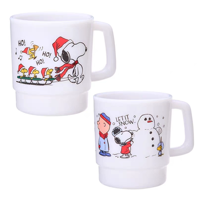 国内现货日本采购PLAZA限定 snoopy史努比圣诞树脂小水杯漱口杯