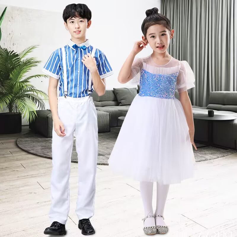 六一儿童节大合唱团演出服中小学生诗歌朗诵比赛舞蹈男女表演服装
