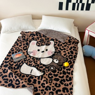 卡通半边绒毛毯毯子办公室午睡毯沙发毯秋冬季加厚珊瑚绒毯盖毯3