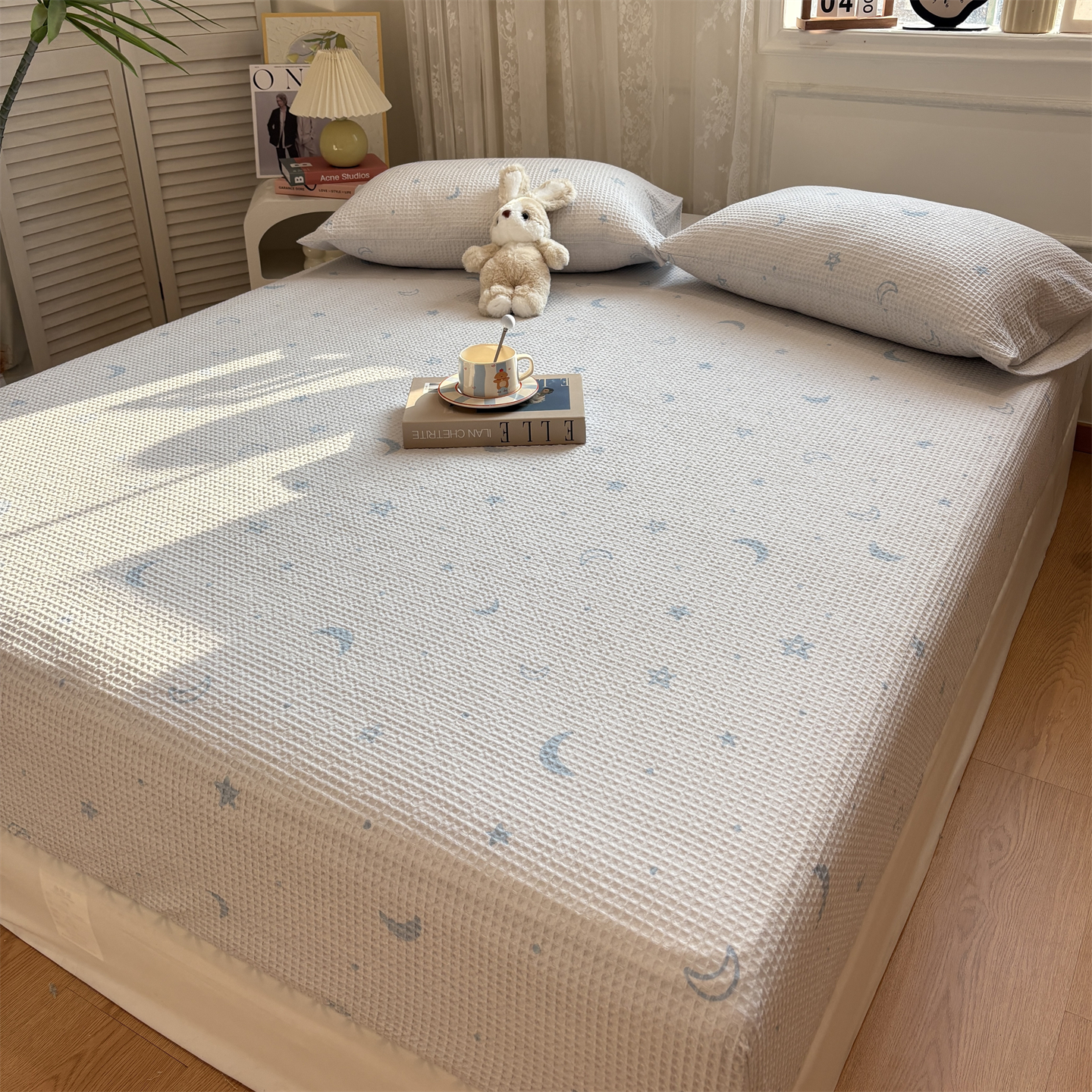 A类华夫格全棉床笠单件100纯棉床垫保护罩床罩儿童床单榻榻米床套