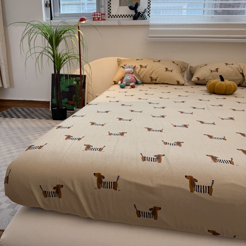 卡通风全棉双层纱床单被单单件纯棉床垫保护套床笠防尘罩2025新款