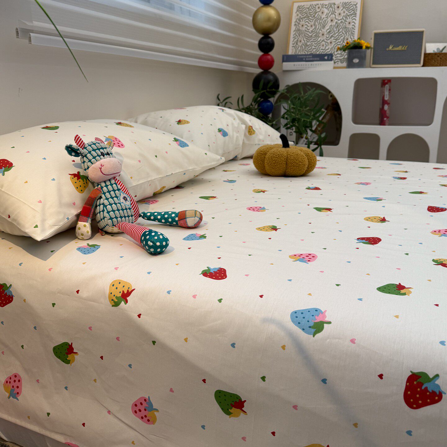 少女心田园草莓纯棉床单单件100全棉炕单床笠床罩床垫保护套宿舍