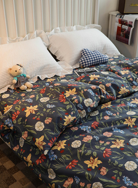 ins纯棉单件100全棉单人1.5m被罩150x200x230被单220x240碎花被套